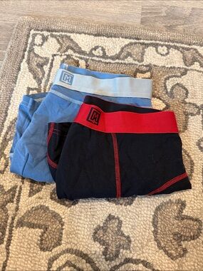 Men's Boxer Brief 2-Pack — Black with Red Trim & Blue